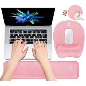 Memory Foam Set Wrist Rest Pad & Mouse Wrist Rest Support,Ergonomic Design For